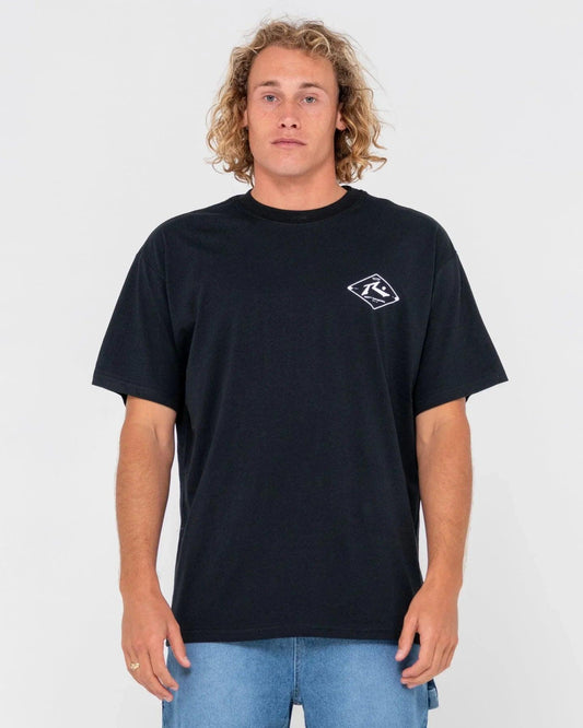 Rusty Wull Wolume Short Sleeve Tee - Black - Guys & Girls Surf n Street