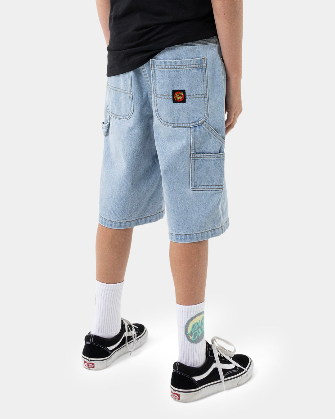 Santa Cruz Classic Dot Carpenter Jean Short - Light Washed Indigo