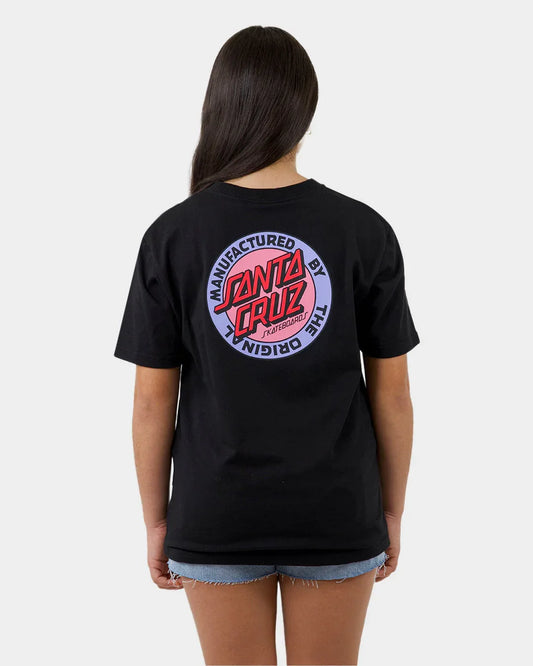 Santa Cruz MFG Retro Dot Reverse Tee - Black - Guys & Girls Surf n Street