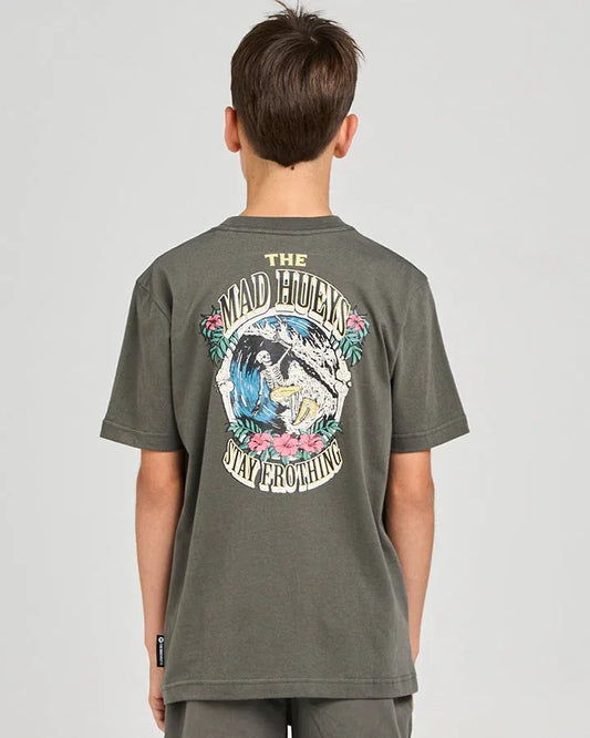 The Mad Hueys Stay Frothing Youth Youth SS Tee - Charcoal - Guys & Girls Surf n Street