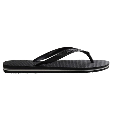Havaianas Rubber Logo Thongs - Black/Steel Grey