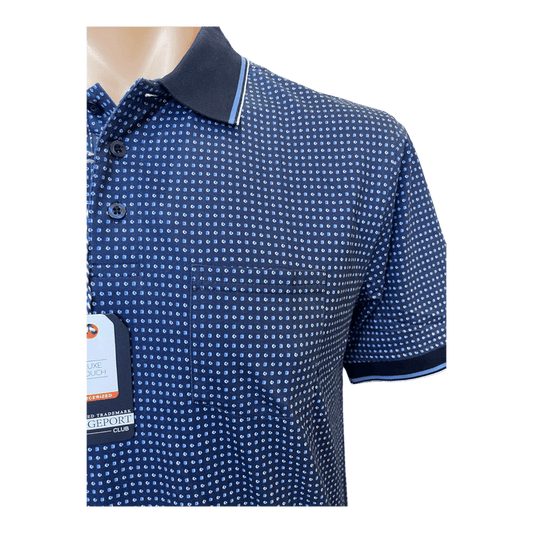 Bridgeport Luxe Touch Double Mercerized Cotton Polo B2572 - Navy