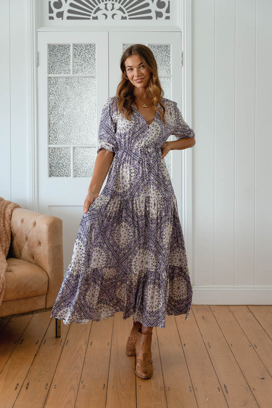 Jaase Tessa Maxi Dress - Lilac Lullaby Print