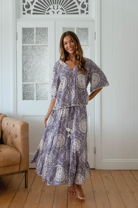 JAASE Gabriella Top - Lilac Lullaby Print