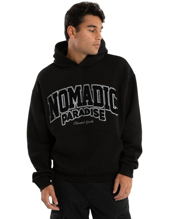Nomadic Paradise Archie Oversized Hoodie - Jet Black