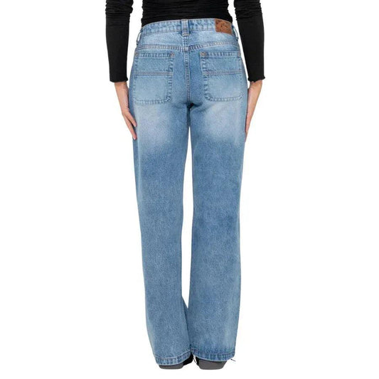 Rusty Suzy Straight Low Rise Jean - Blasted Middy Blue - Guys & Girls Surf n Street