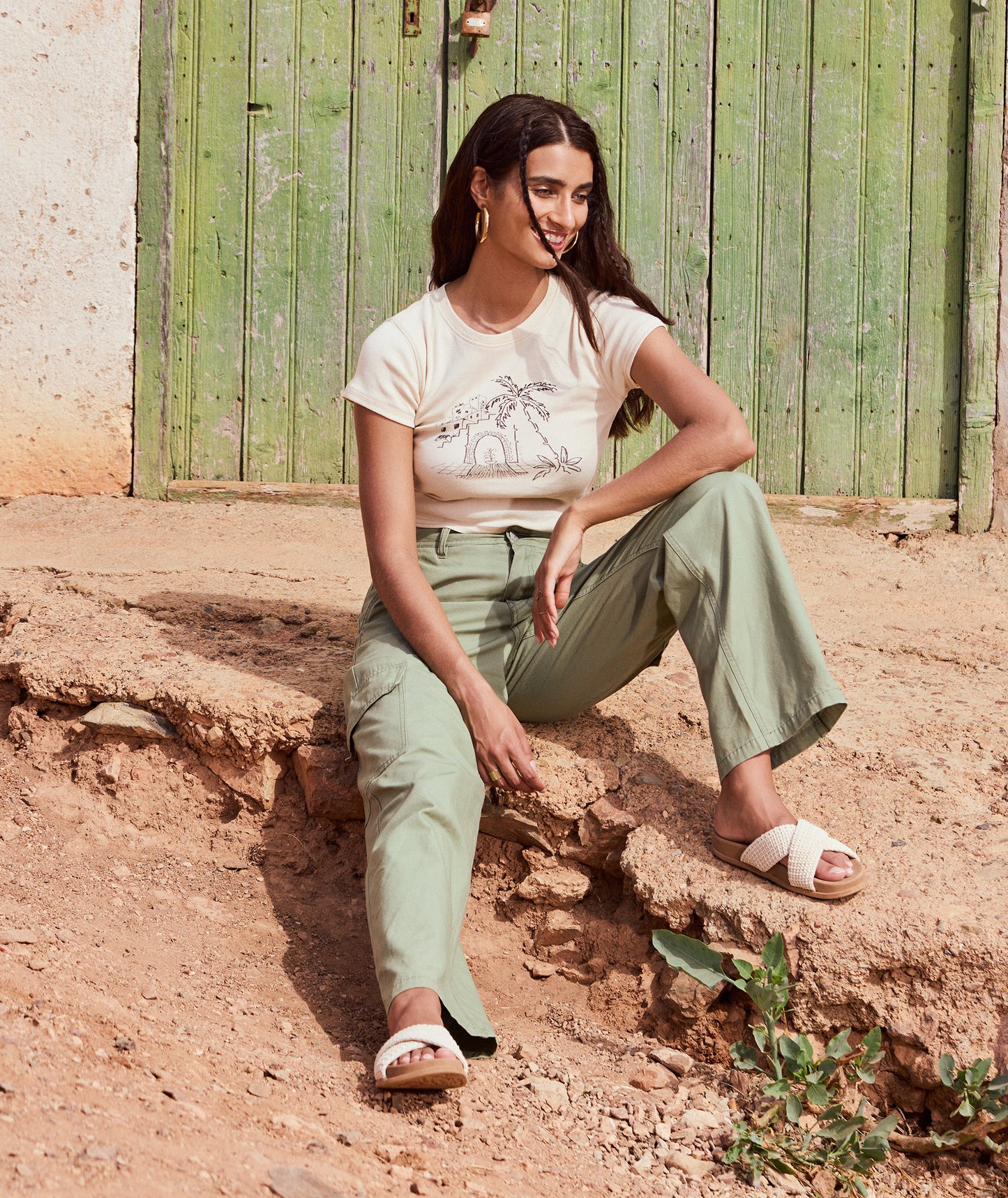 Roxy Left Again Cargo - Oil Green