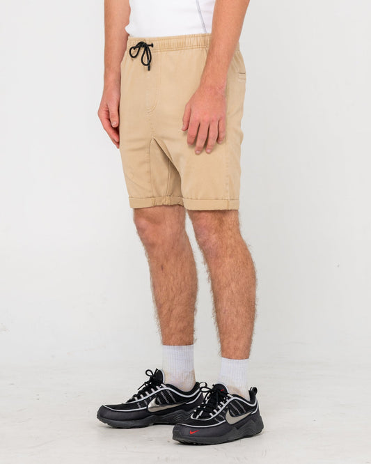 Rusty Hooked On Elastic Short - Khaki
