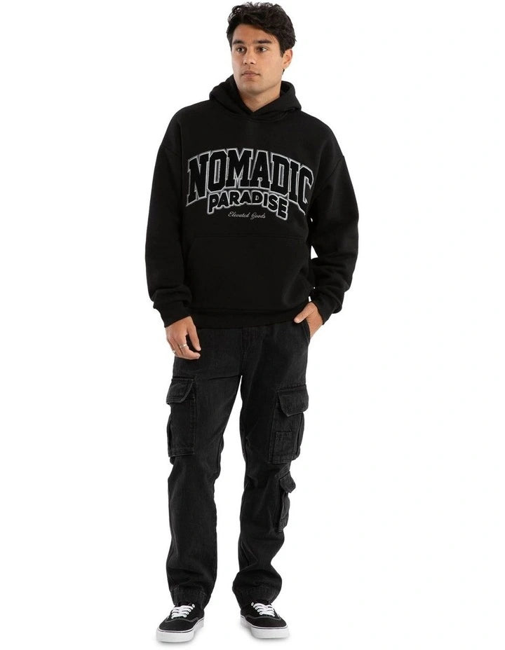 Nomadic Paradise Archie Oversized Hoodie - Jet Black