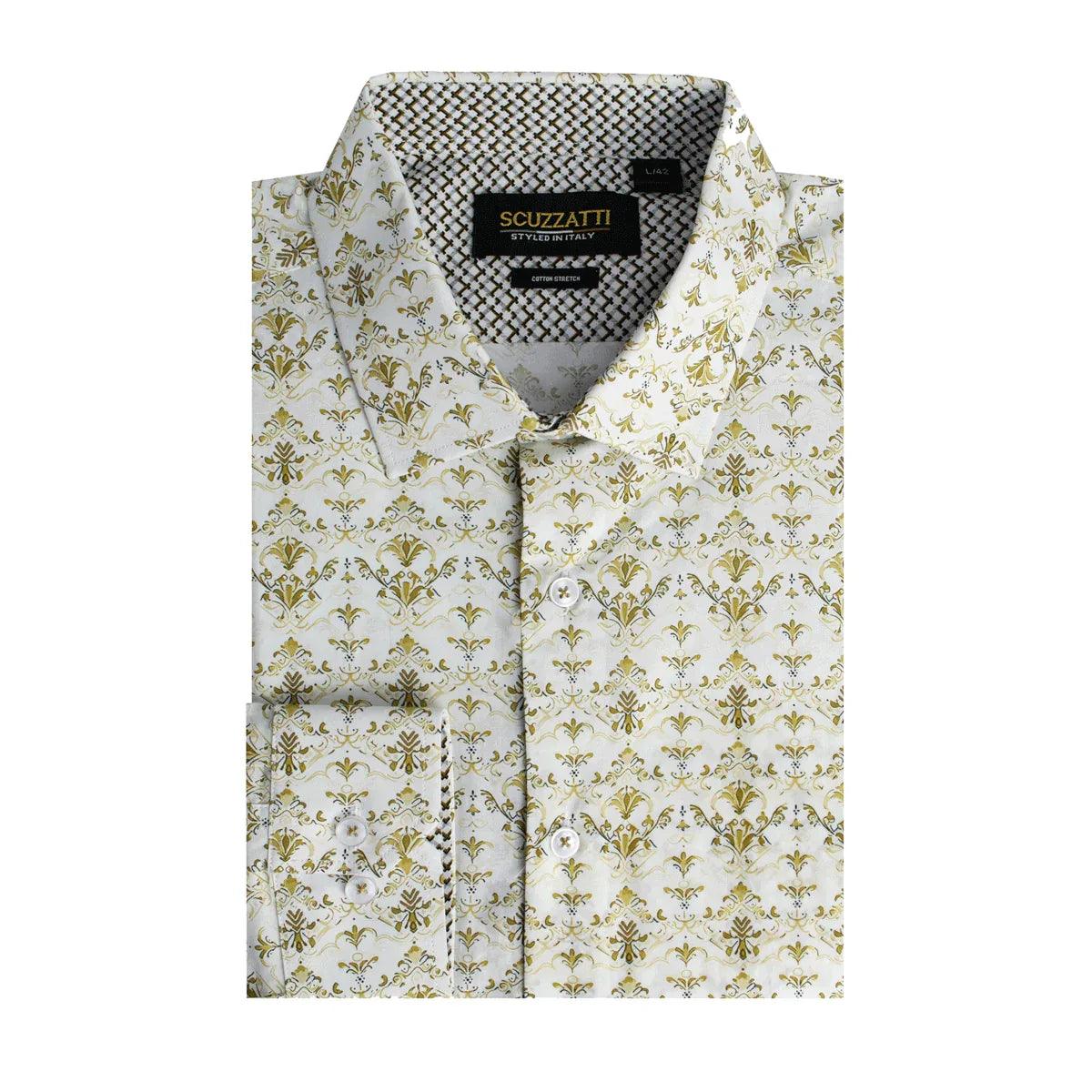 Scuzzati Long Sleeve Shirt - Gold Print - Guys & Girls Surf n Street