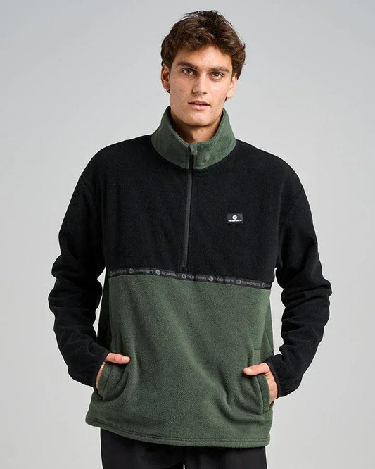 The Mad Hueys Tidal Quarter Zip Oil Green - Oil Green - Guys & Girls Surf n Street
