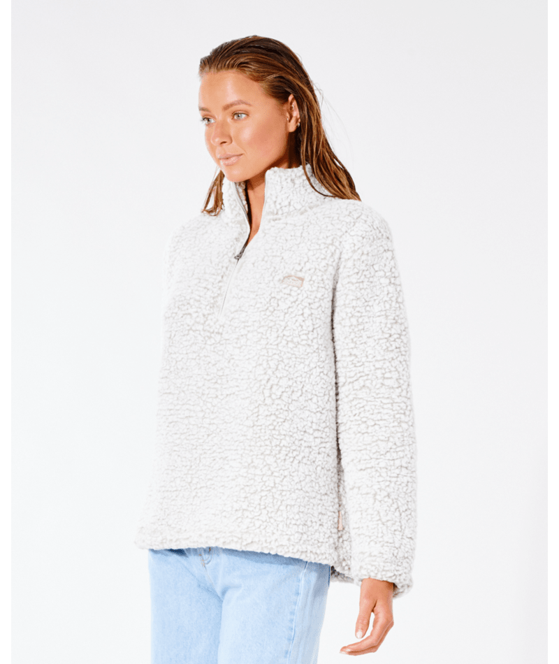 Rip Curl Dark n Stormy 1/4 Zip Crew - Off White