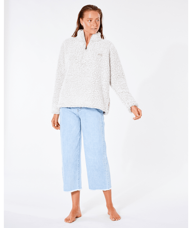 Rip Curl Dark n Stormy 1/4 Zip Crew - Off White