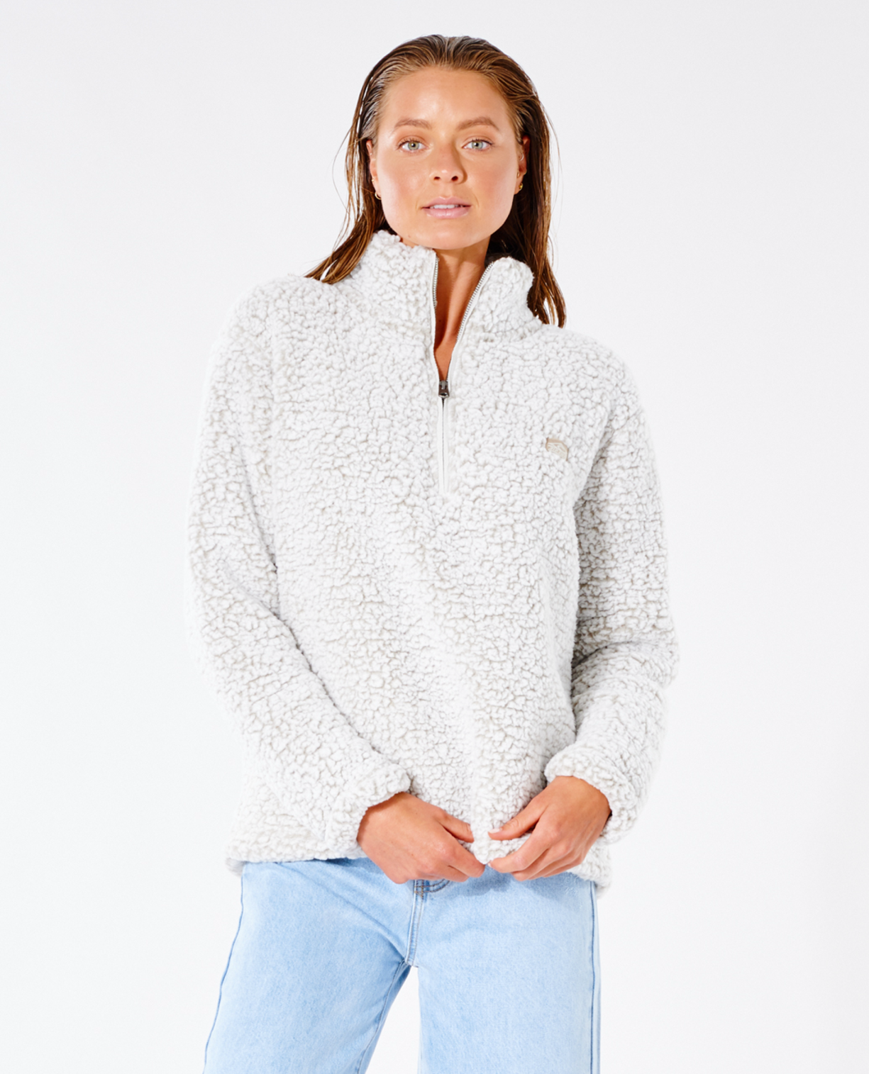 Rip Curl Dark n Stormy 1/4 Zip Crew - Off White