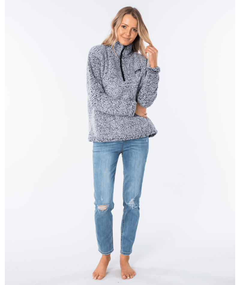 Rip Curl Dark n Stormy 1/4 Zip Crew - Light Grey