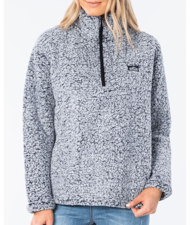 Rip Curl Dark n Stormy 1/4 Zip Crew - Light Grey