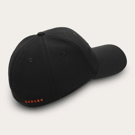 Oakley Bark Ebossed Hat - Pitch Black / Flame Red - Guys & Girls Surf n Street