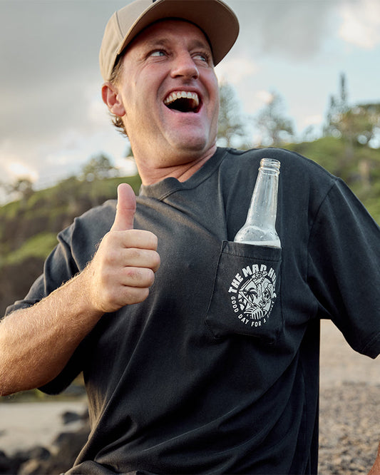 The Mad Hueys Good Day For A Shoey Oversized Tee - Washed Black
