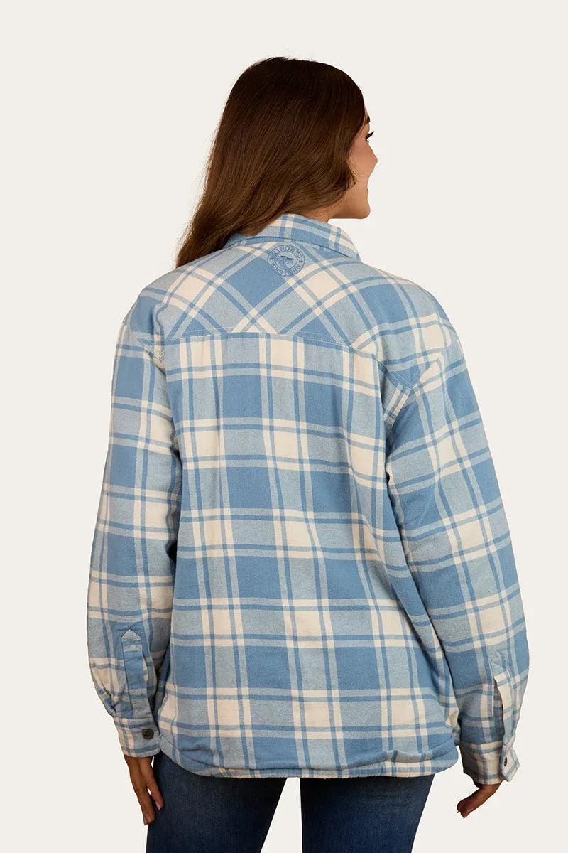 Ringers Western Sadie Womens Sherpa Flannel - Faded Denim / Off White