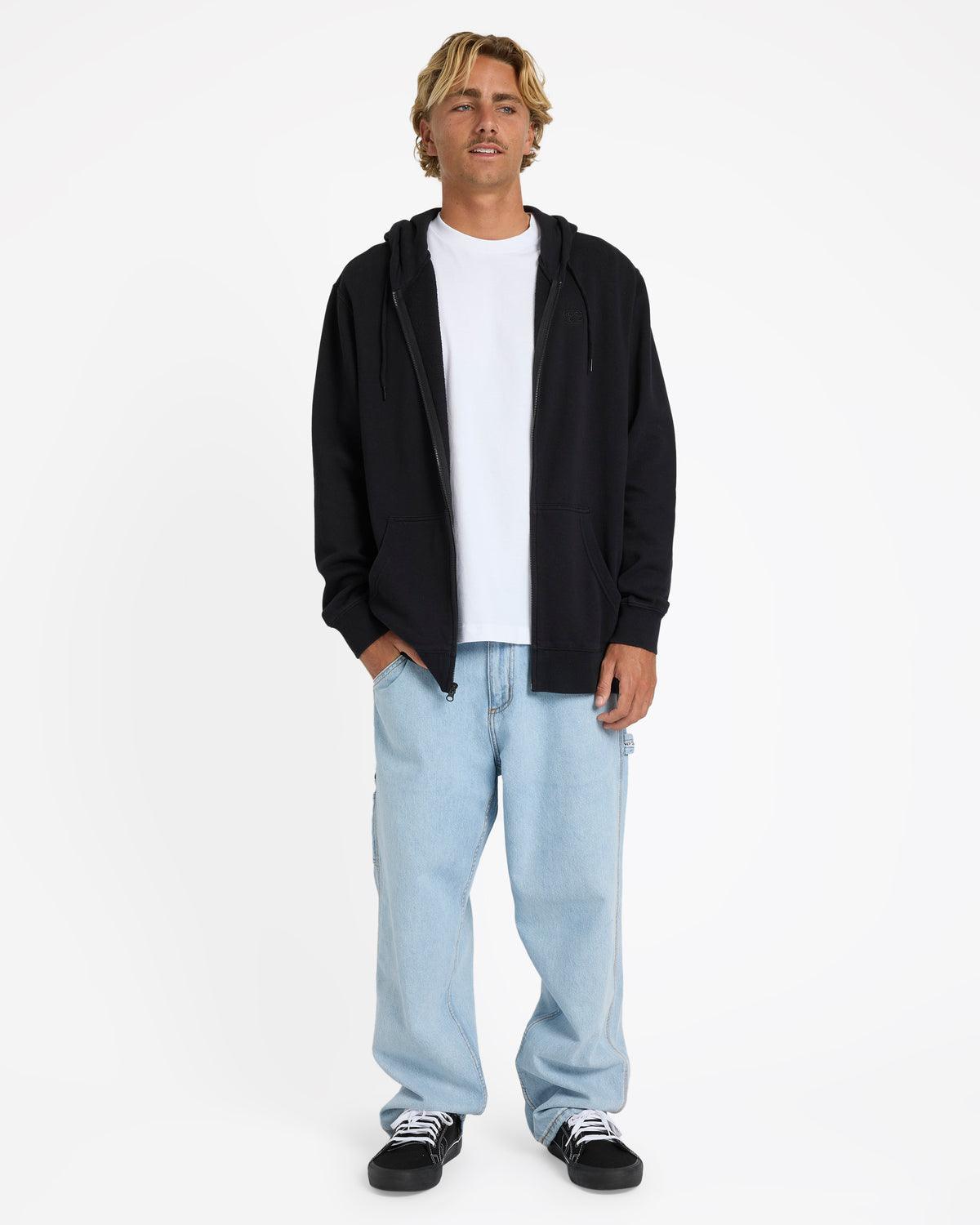 Billabong Premium Wave Wash Zip Up Hoodie - Black