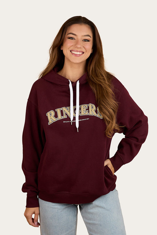 Ringers Western Varsity Womens Hoodie - Cabernet