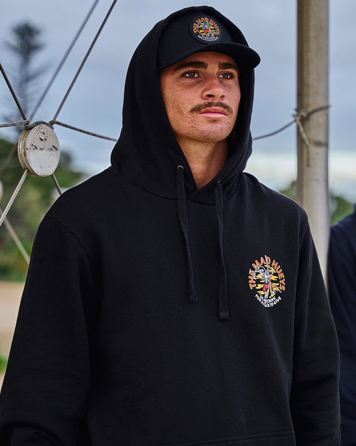 The Mad Hueys Searching For Some Fks Hooded Pullover Black - Black