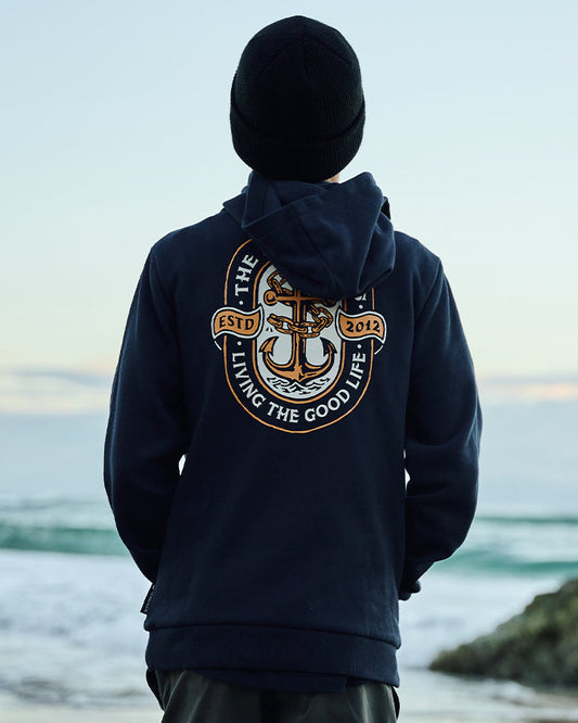 The Mad Hueys Living Anchor Youth Pullover Navy - Navy