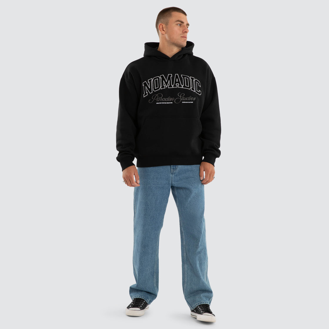 Nomadic Paradise Siesta Oversized Hoodie - Jet Black