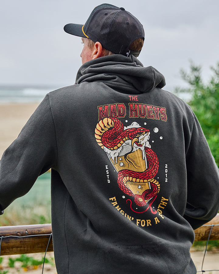 The Mad Hueys Fangin Hooded Pullover Vintage Black - Vintage Black