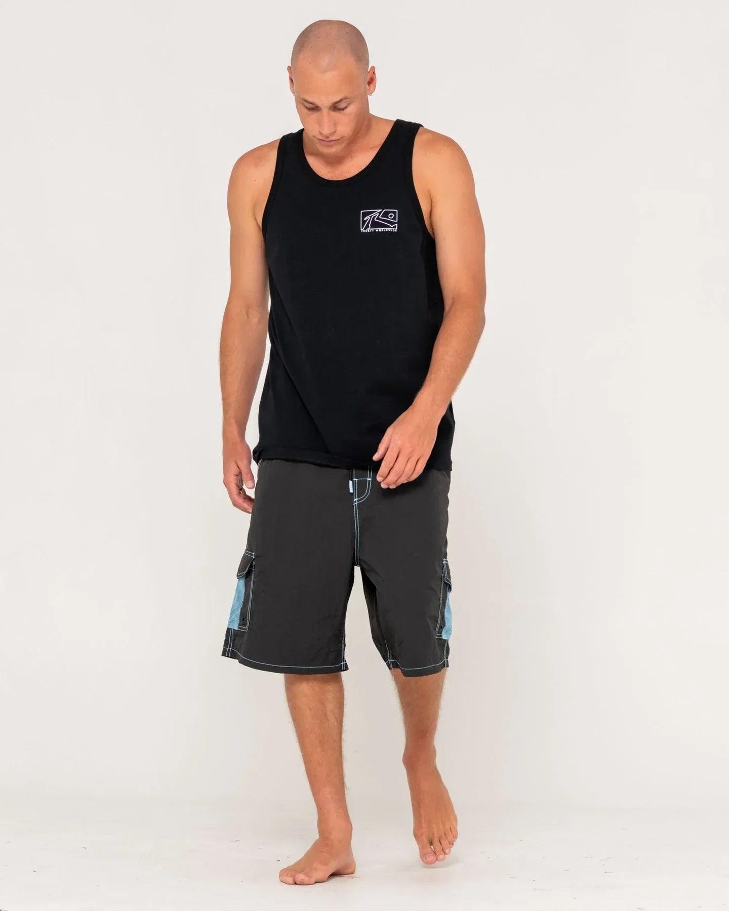 Rusty Boxed Out Tank - Black - Guys & Girls Surf n Street