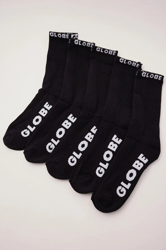 Globe Boys Blackout Sock (2-8) 5 Pack - Black/Black
