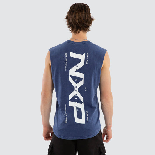 Nena And Pasadena Deliberate Dual Curved Muscle - Acid Wash Mazarine Blue