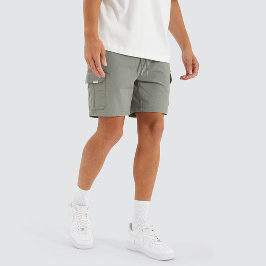 Nena And Pasadena S150 Slim Strech Cargo Short - Slate Grey
