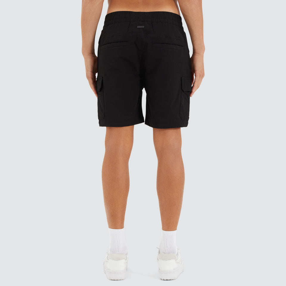 Nena And Pasadena S150 Slim Strech Cargo Short - Black