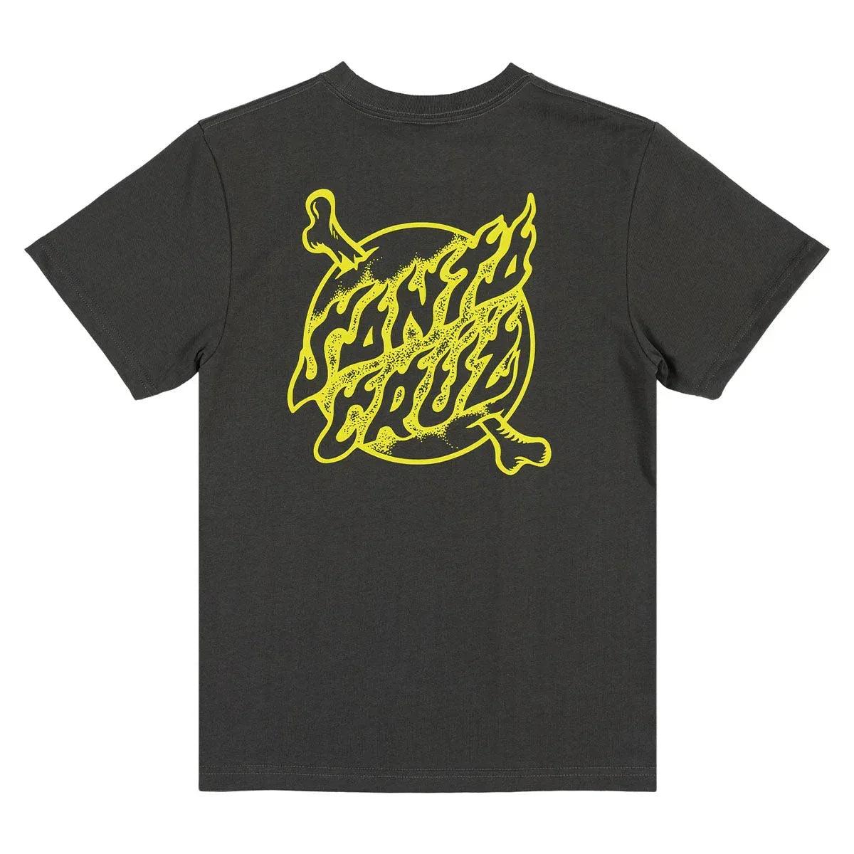 Santa Cruz Crossbone Dot Mono Centre Tee - Onyx - Guys & Girls Surf n Street