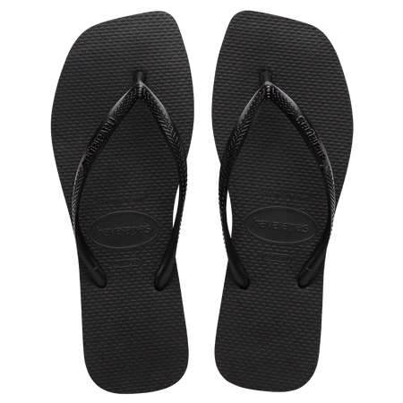 Havaianas Slim Square Toe Thongs - Black