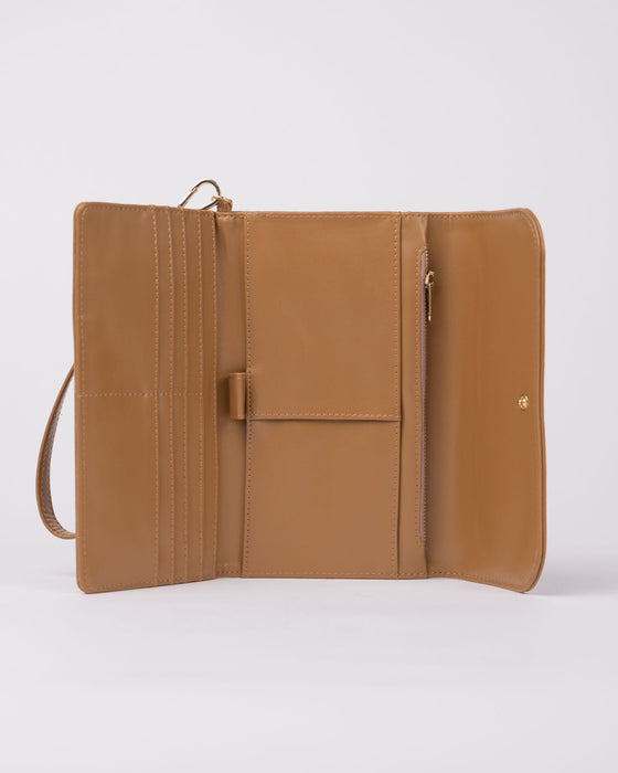 Rusty Aria Suede Travel Wallet - Tan
