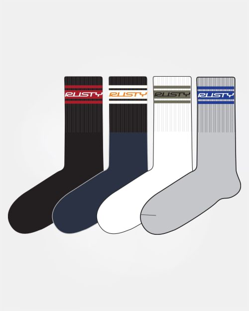 Rusty Pit Crew Mid Calf Sock Pack - Multi 1