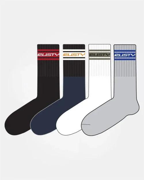 Rusty Pit Crew Mid Calf Sock Pack - Multi 1 - Guys & Girls Surf n Street