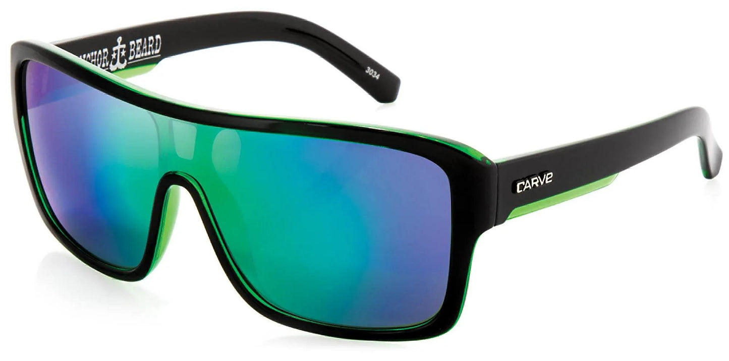 Carve Anchor Beard - Black Green Iridium Lens - Guys & Girls Surf n Street