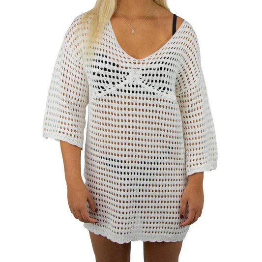 Carve Nobu Womens Crochet Beach Cover Up - Cream - Guys & Girls Surf n Street