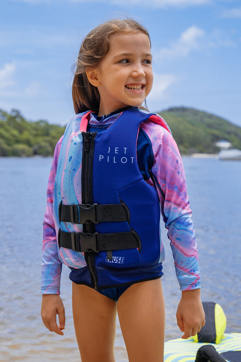 Jetpilot The Cause Girls Youth Neo Life Jacket - Fairy Floss
