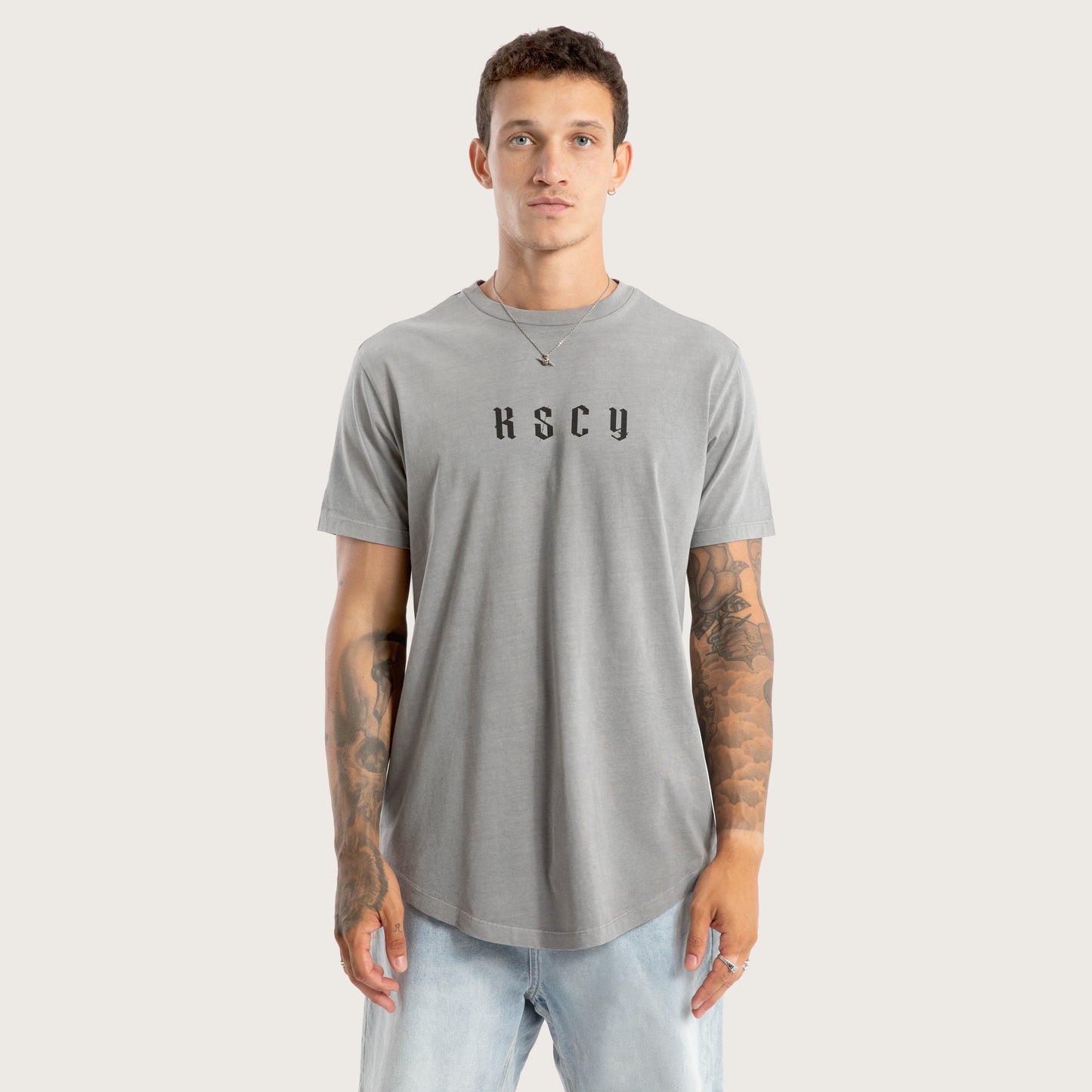 Kiss Chacey Surplus Dual Curved Tee - Pigment Frost Grey