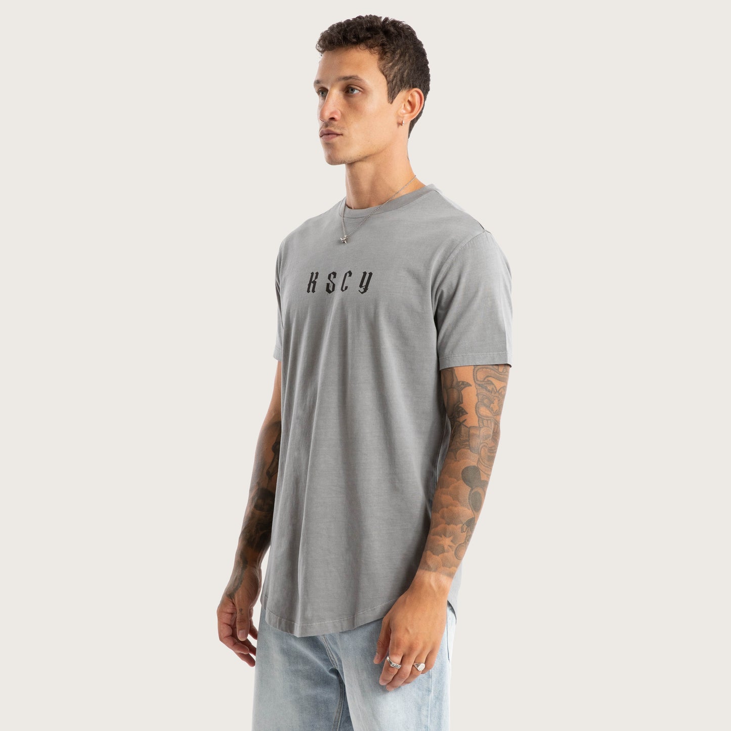 Kiss Chacey Surplus Dual Curved Tee - Pigment Frost Grey