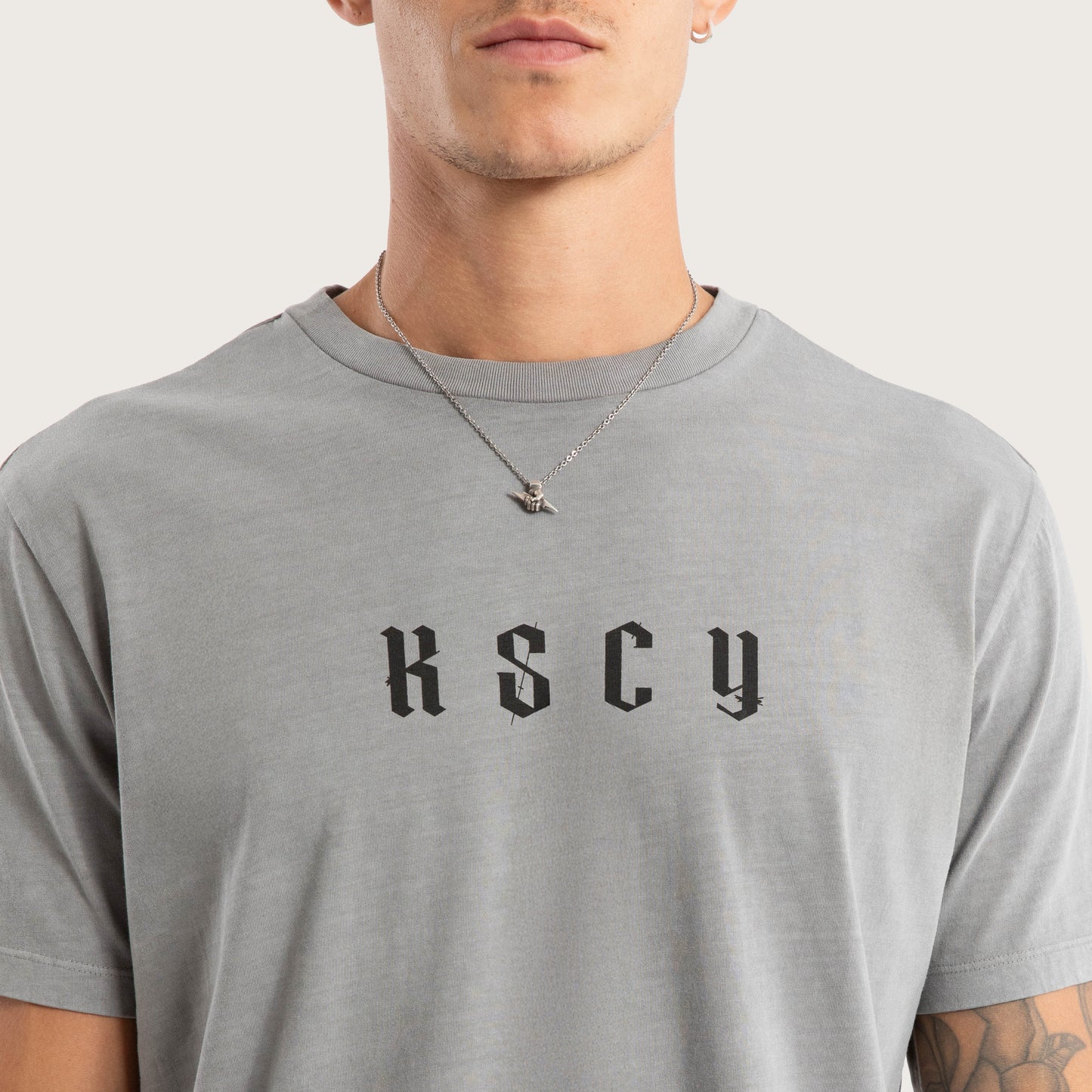 Kiss Chacey Surplus Dual Curved Tee - Pigment Frost Grey