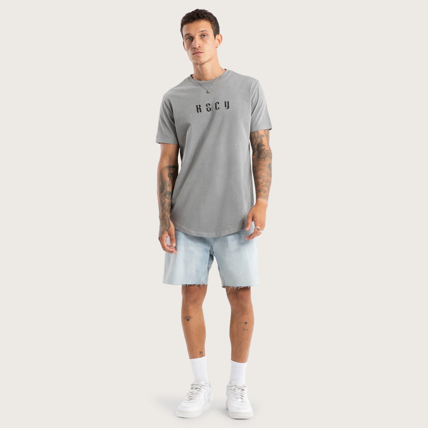 Kiss Chacey Surplus Dual Curved Tee - Pigment Frost Grey
