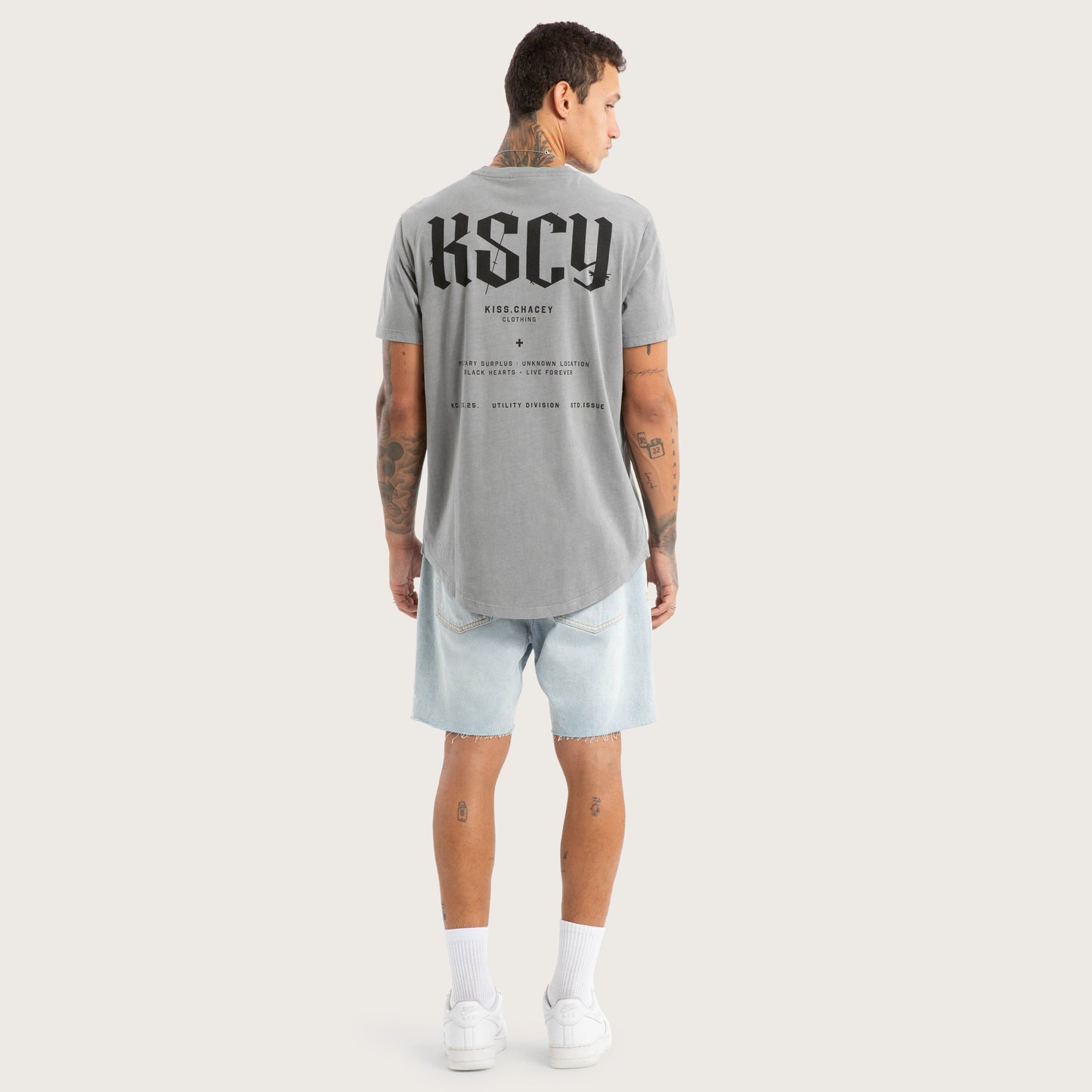 Kiss Chacey Surplus Dual Curved Tee - Pigment Frost Grey