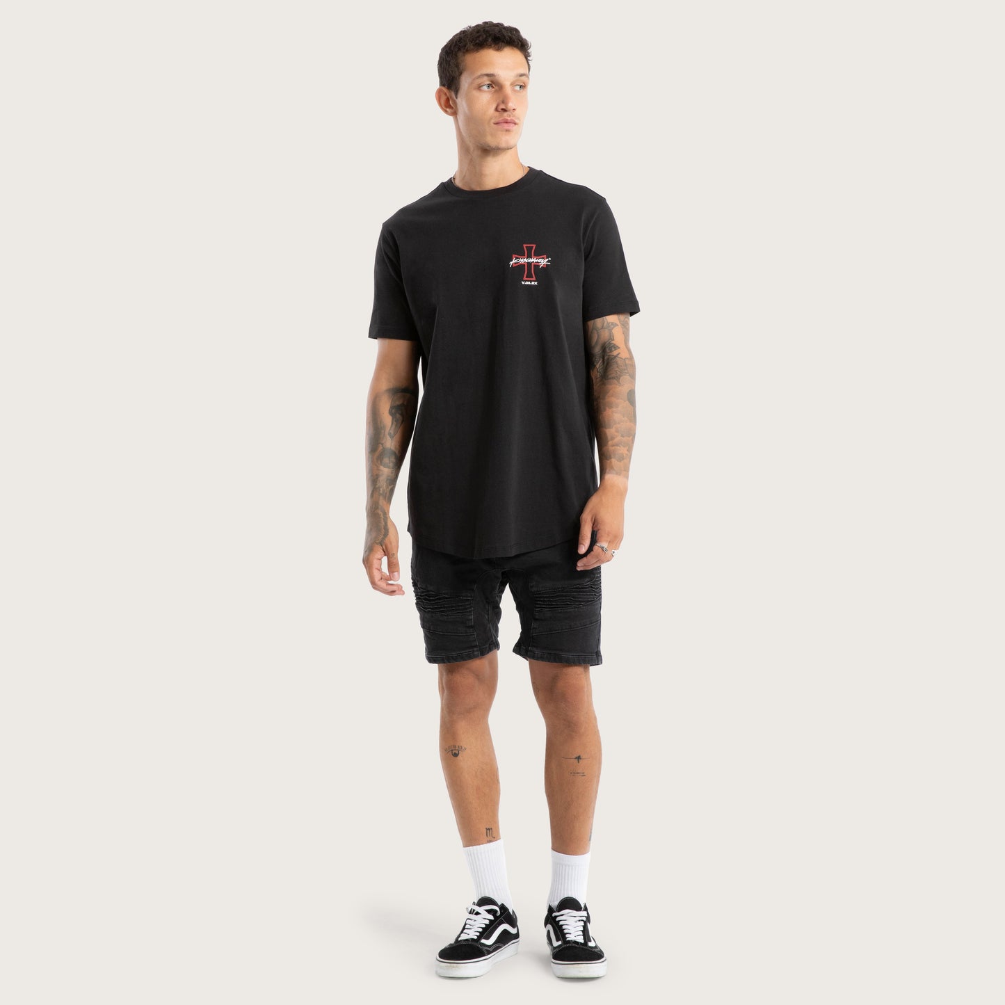 Kiss Chacey Confession Dual Curved Tee - Jet Black