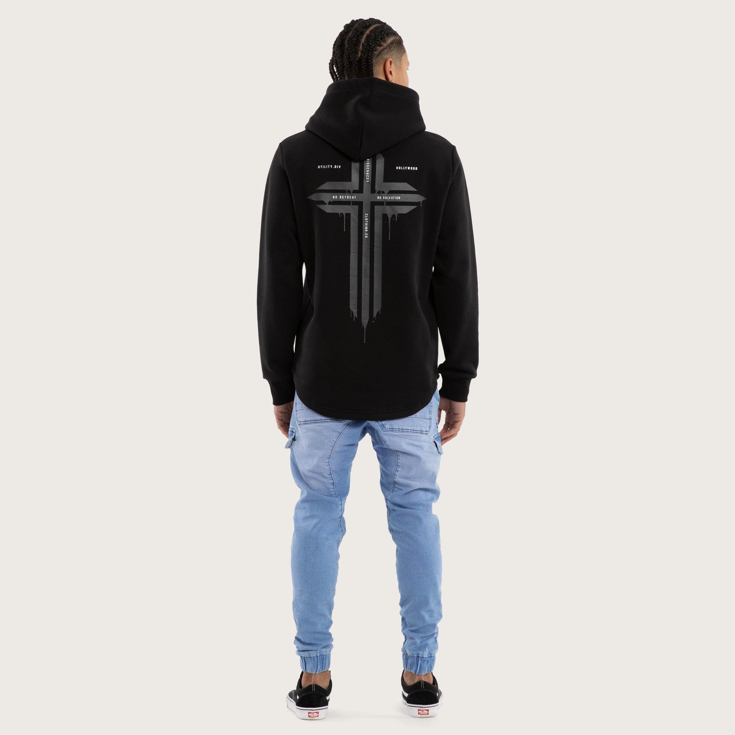 Kiss Chacey Worship Dual Curved Hoodie - Jet Black