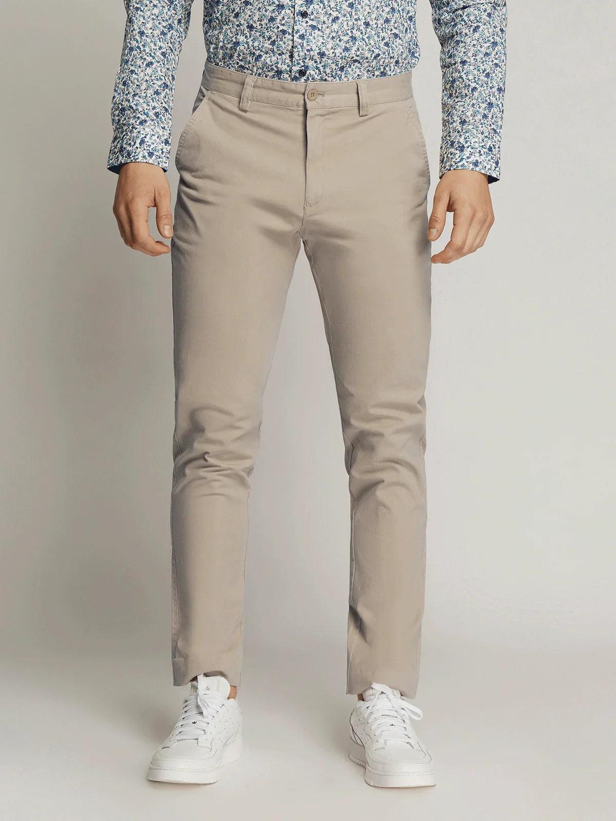 Ledger Peach Finish Fine Cotton Drill Slim Fit Chino - Khaki - Guys & Girls Surf n Street